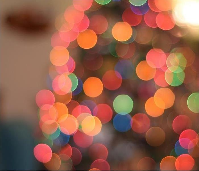 Closeup of holiday lights
